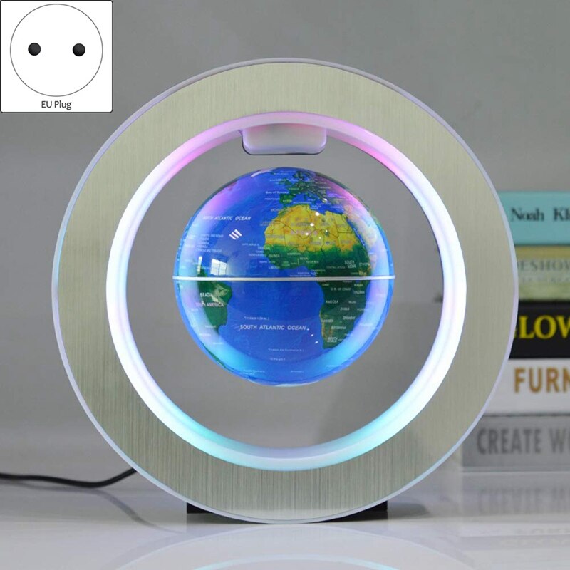 Globo de levitación magnética de 4 pulgadas, marco Circular, Bola de rotación magnético, mapa del mundo de aire para oficina
