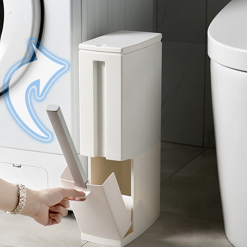 Smalle Prullenbak Badkamer Kan Met Toiletborstel Vuilniszak Houder Afval Thuis Plastic Vuilnis Vuilnisbak
