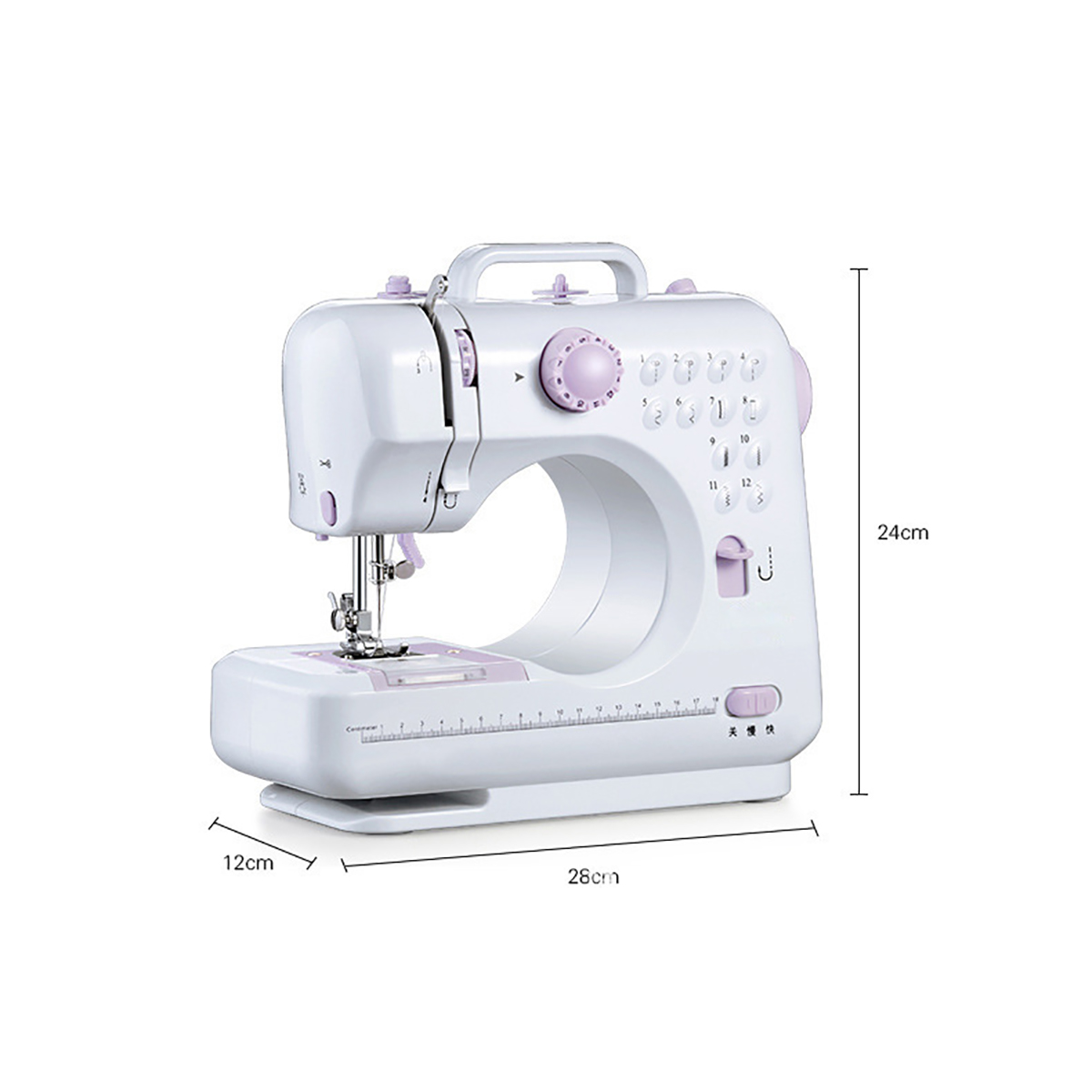 Home Spring Beginner Sewing Machine 2-speed Mini Multi-function Sewing Machine 12 Knitted Fabrics