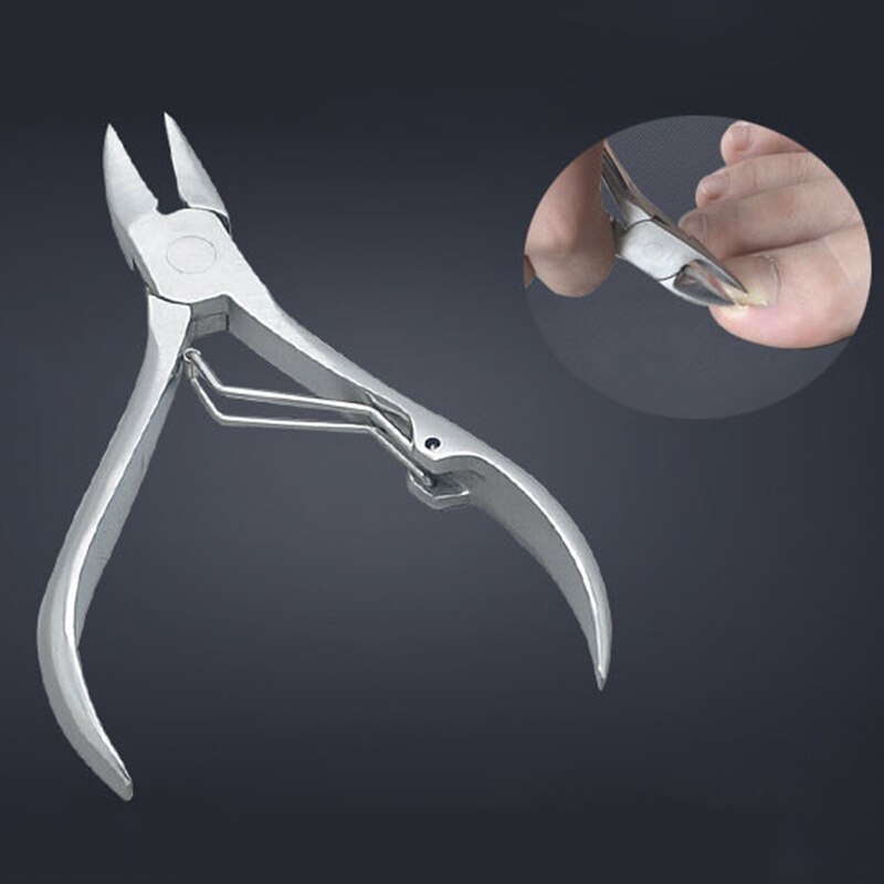 Cortador de uñas de acero inoxidable, alicate para cutículas, herramienta de manicura para uñas de los pies gruesas encarnadas, cuidado de los pies