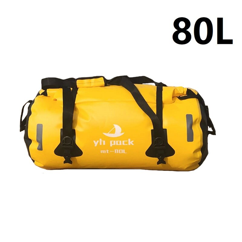 Wodoodporna duża pojemność przechowywania torba motocykl jazda na rowerze torba turystyczna dla Rafting kajak żeglarstwo Trekking pływanie torba podróżna: Model 1 Yellow 80L