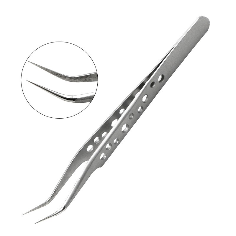 1PC Electronics Industrial Tweezers Anti-static Curved Straight Tip Precision Stainless Steel Forceps Repair Hand Tools Sets