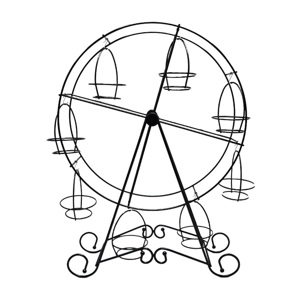 Rvs Cake Display Houder Reuzenrad 8 Cup Cake Stand Draaien Wedding Party Verjaardag Bakken Tools Dessert Decor: black