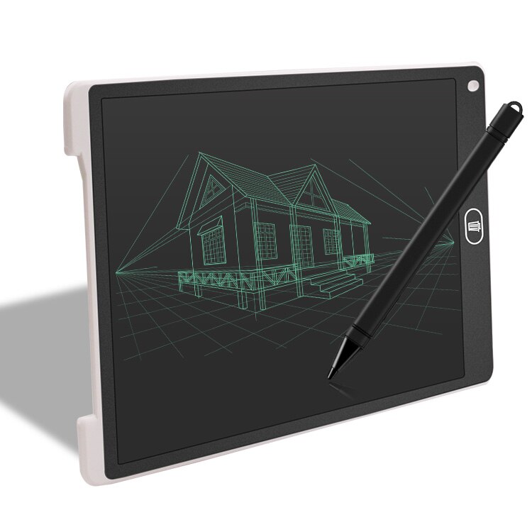 12 Inch LCD Writing Tablet Portable LCD Drawing Tablet Handwriting business Pad Drawing Graphics Handwriting Electronic Pad: White