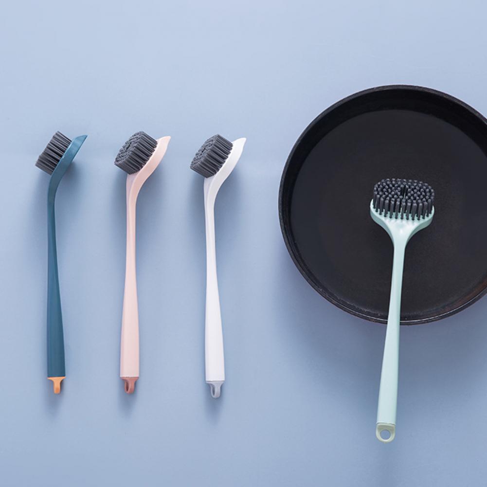 Kitchen Cleaning Brush Efficient Flexible Long-Handled Brush Dish Scrub Brushes for Saucepan Dishwashing Brush