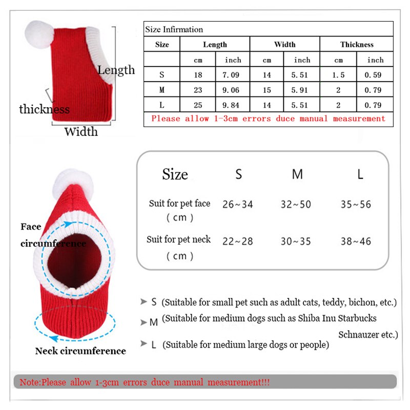 Noël animaux de compagnie chapeaux hiver chien chat chapeau drôle Costume chiot Santa rouge chapeau avec boule chapeaux pour petits moyens grands chiens