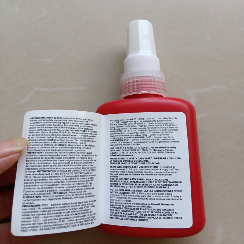 ONS loctite 243 lijm Schroef afdichting lijm Bolt Fixatie voor Motor Onderhoud van Machines Apparatuur 50ML