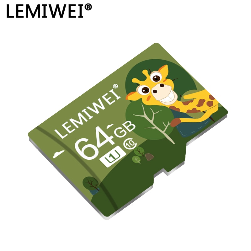 Lemiwei Memory Card 16GB 32GB Class 10 High Speed Cute Giraffe TF Flash Card 64GB U1 For Smartphone TF card