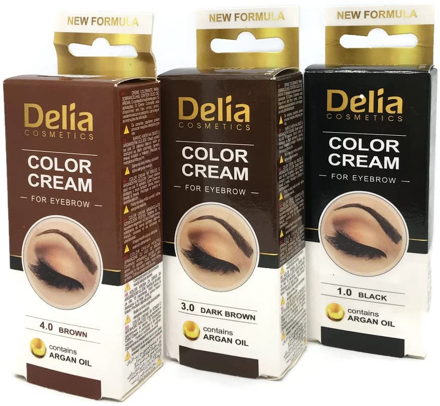 Tinte profesionales para cejas y pestañas profesionales, 15ml KIT Delia Negro/Marrón/Marrón Oscuro