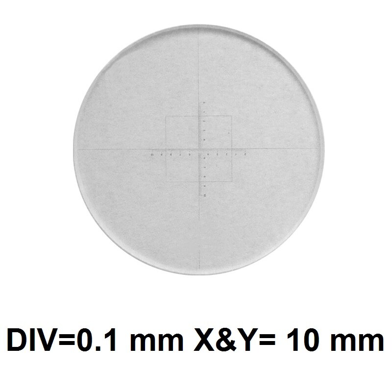 Diametro 27 millimetri Micrometro Calibrazione Bilancia Ottico di Vetro Croce Righello Netto Reticolo Verticale Righello Orizzontale Microscopio Macchina: MS-1-JG