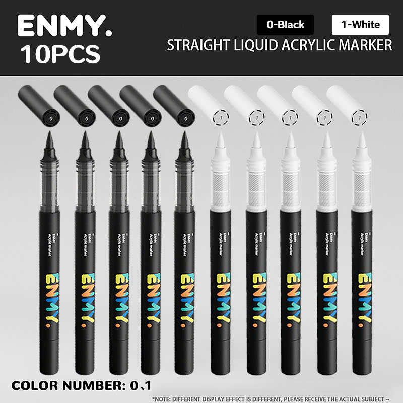 ENMY direct liquid soft-tip acrylic marker pen Large capacity student children's painting brush graffiti watercolor pen: Dark Khaki