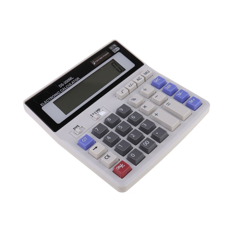 Calculadoras de escritorio de Electrónica Científica de función estándar, Doble potencia, botón grande, pantalla LCD grande de 12 dígitos, portátil para