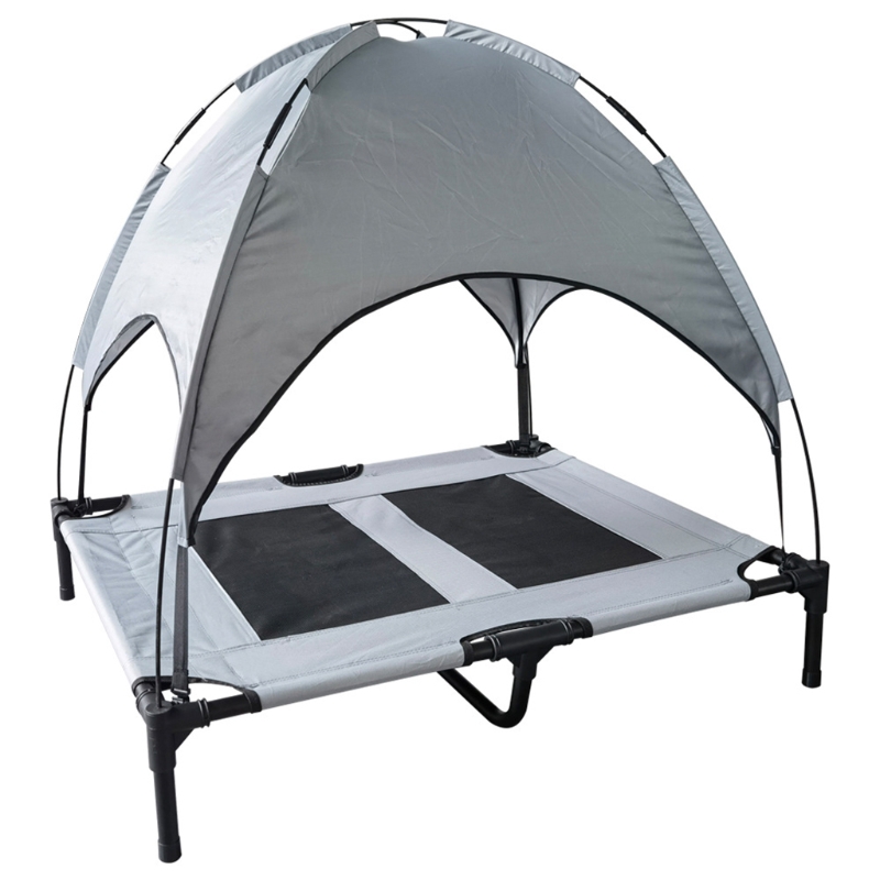 Outdoor Dog Bed with Canopy Elevated Dog Bed with Removable Canopy Shade Outside Portable Cooling Raised Pet Cot 3 Sizes