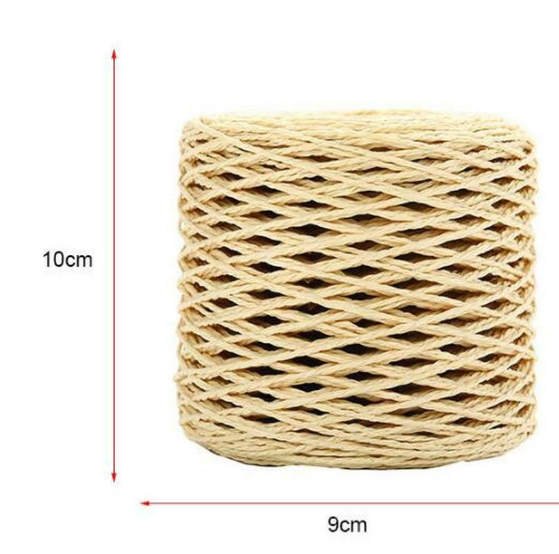 Fil de paille en raphia naturel, 2 rouleaux de 200 mètres, pour Crochet à la main, chapeau de paille d'été, sacs de plage, paniers à tricoter, fils colorés de 2mm: 3