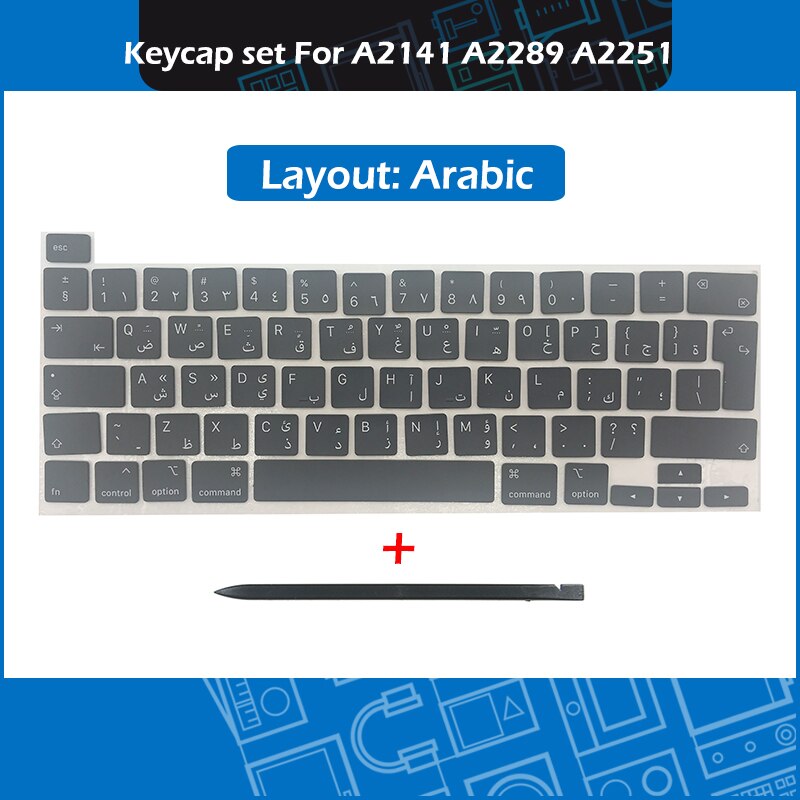 Jaar Laptop A2141 A2289 A2251 Key Cap Set Azerty Voor Macbook Pro Retina 13 "16" Keycaps toetsen Toetsenbord Reparatie: Arabic Layout