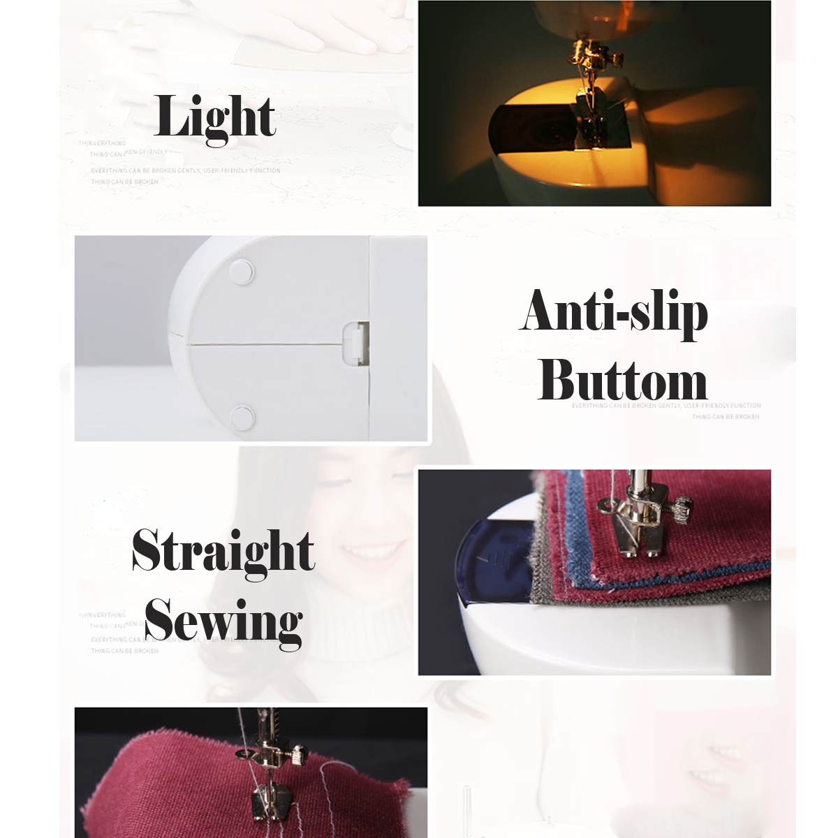 Mini Portable Sewing Machine Electric Stitch Sewing Machine Double Thread And Speed Household Knitting Machine with LED Light