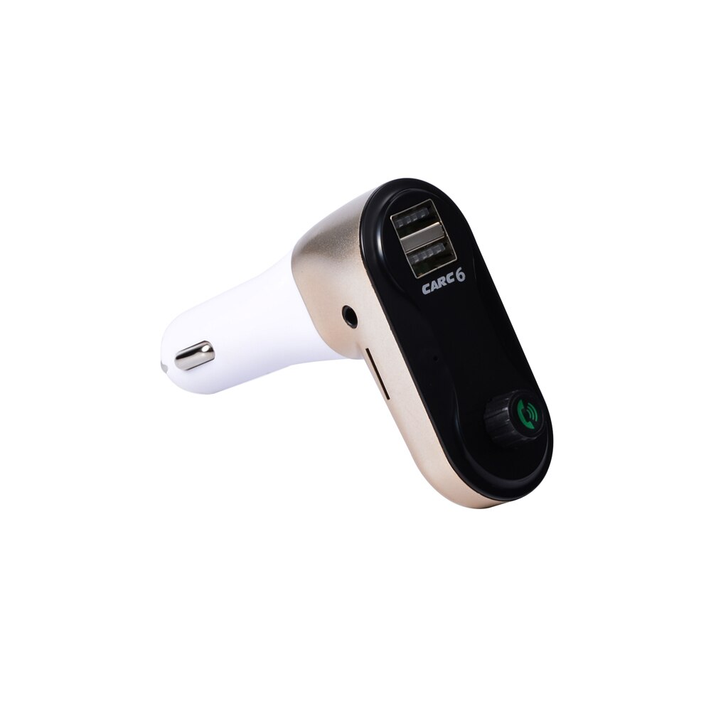 Freihändiger Drahtloser Bluetooth FM Sender mit AUX Modulator Auto Bausatz MP3 Spieler TF SD USB LCD Auto Zubehör Dual USB ladegerät: Gold