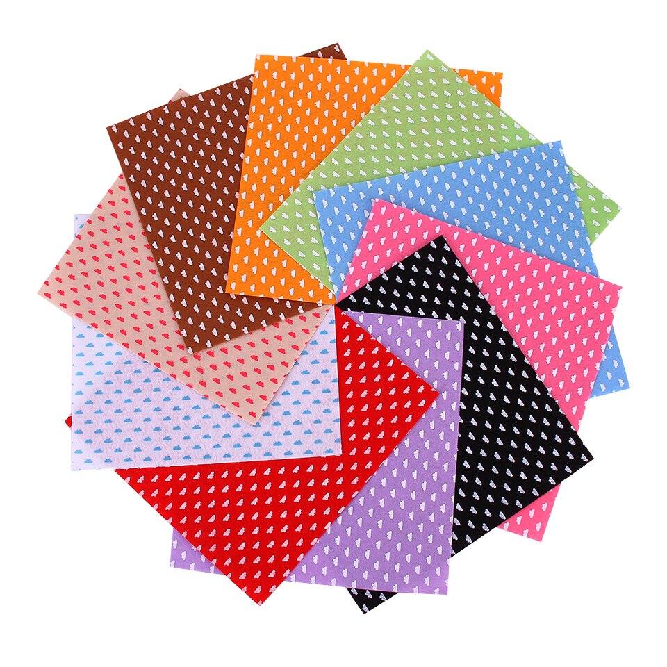 Printed Cloud Felt Pattern Fabric 30X30CM For DIY Handmade Nonwoven Craft kids Felt Book Material Cloth 10Pcs/Set