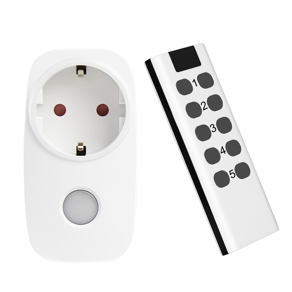 Draadloze Smart Afstandsbediening Stopcontact Lichtschakelaar Eu Standaard Plug Universele 433Mhz Stopcontact Socket Ondersteuning Broadlink: new 1Remote 1 Socket