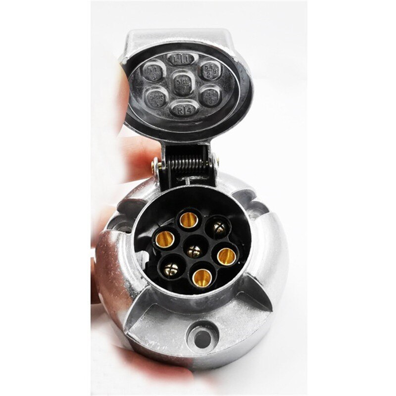 Connector Trailer Socket Heavy-Duty Round Wiring Socket 12V Towbar Towing Caravan Truck Socket Car Accessories