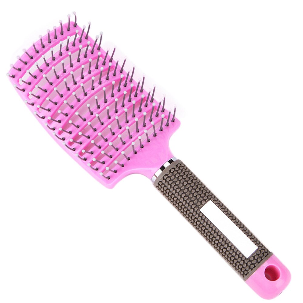 Salon Vent Hair Brush Anti-static Hair Styling Scalp Massage Comb Massage The Head To Promote Hair Growth: pink