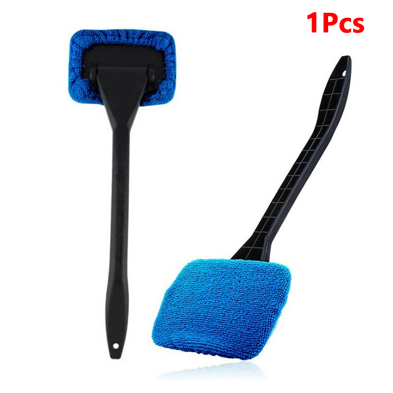 Car Window Cleaner Brush Auto Interior Glass Wash Wiper Multi Functional Household Glass Cleaning Brush Reusable Cloth Pad: Lavender