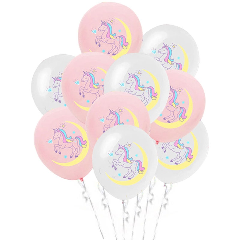 10 stk / parti enhjørning latex ballon piger fødselsdag baby shower konfetti helium balloner hest fødselsdag dåb fest dekoration forsyninger