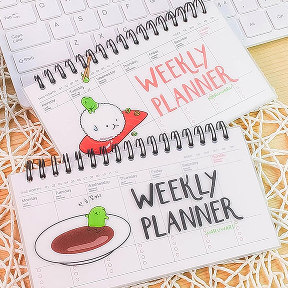 Kawaii Transparante Pp Spoel Week Plan Notepad Memo Boek 80 Vel Wekelijkse Dagelijkse Planner Sushi Notebook Briefpapier Schoolbenodigdheden