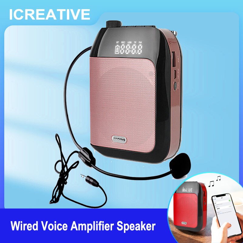 15W altoparlante portatile cablato amplificatore vocale altoparlante insegnante microfono per insegnare guida 10 ore di resistenza