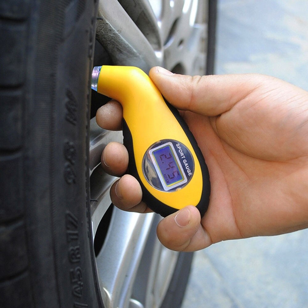 Digital Car Tire Pressure Gauge Blue backlight 4 unit meter air pressure Tester Tool For Auto Car Motorcycle LCD display