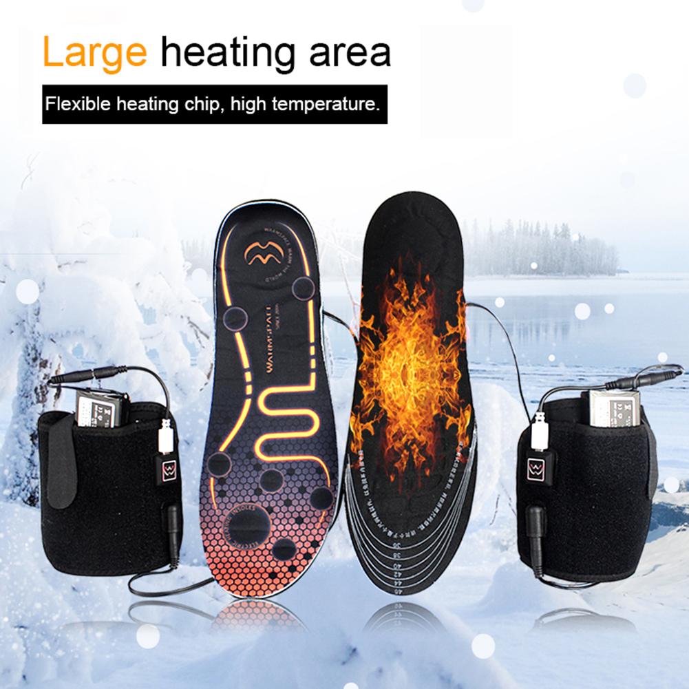 1 Paar Verwarmde Inlegzolen Batterij Aangedreven Oplaadbare Verwarmde Schoenen Inlegzolen Winter Skiën Voet Warmers Voor Mannen En Vrouwen