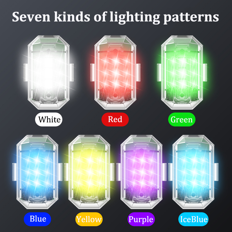 4 STKS Draadloze LED Drone Stroboscooplamp voor Motor Auto Fiets Afstandsbediening Anti-collision Waarschuwingslampje Signaallicht
