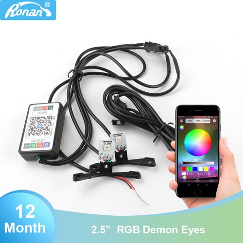 Car Styling RGB APP Devil Eyes Demon Evil Eye DRL LED Module for Headlight Projector Lens Retrofit Red Blue Yellow White Green: RGB