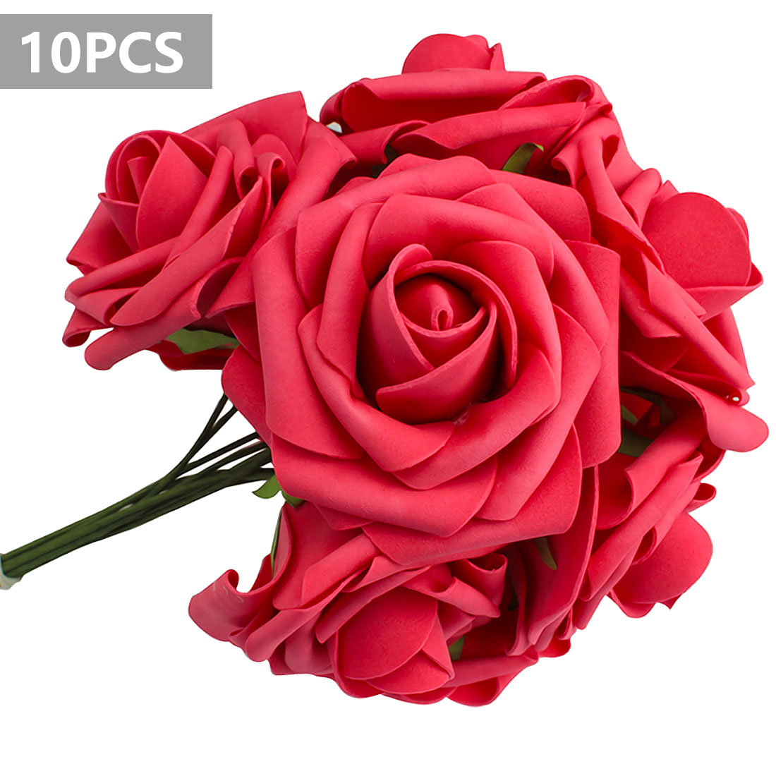 10 Heads 7CM Artificial Rose Flowers Wedding Bride Bouquet PE Foam DIY Home Decor Rose Flowers Wedding Decoration 11 Colors