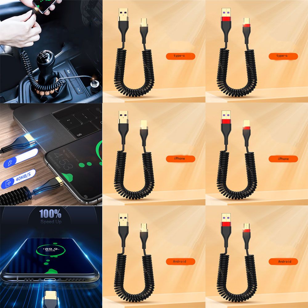 Câble USB 5A de Type C, Charge rapide, cordon de chargeur pour Xiaomi, Huawei, OPPO, IPhone