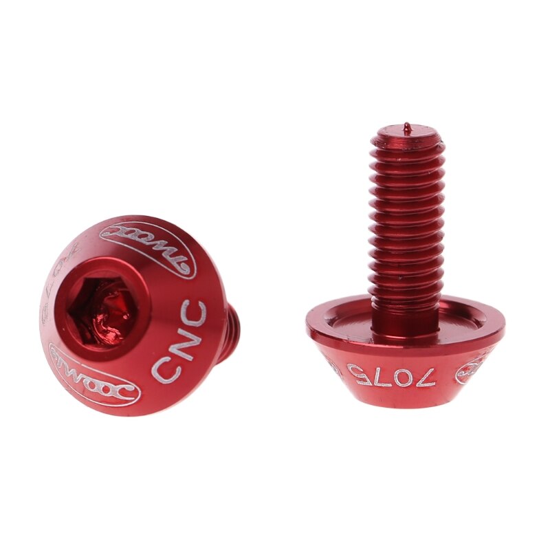 2 uds M5x10mm aleación de aluminio bicicleta soporte de botella de agua de bicicleta perno titular tornillo: Red