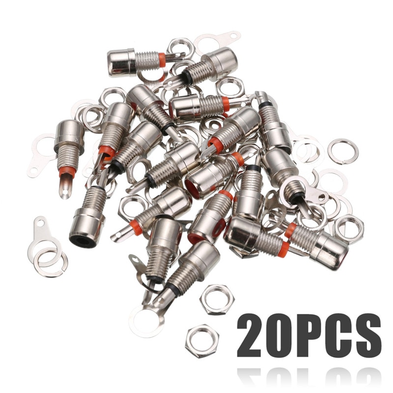 10 stuks Rood + 10 stuks Zwart RCA Panel Mount Connector RCA Vrouwelijke Socket RCA Panel Mount Audio Socket Plug connector Schot Mayitr