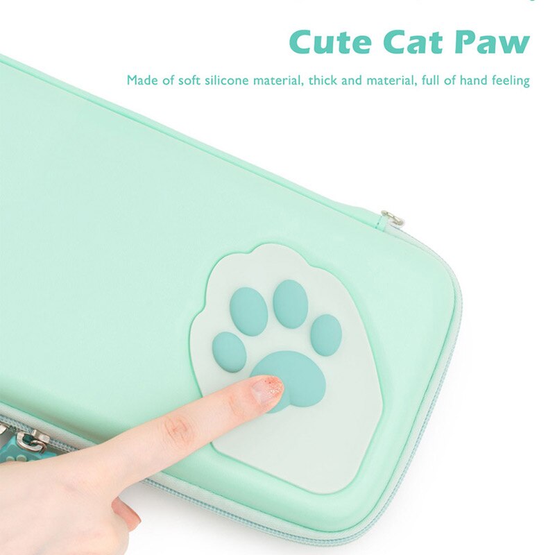 Coloré chat patte interrupteur sac de rangement Silicone couverture rigide coque étanche boîte NS Lite jeu étui pour Nintendo Switch accessoires