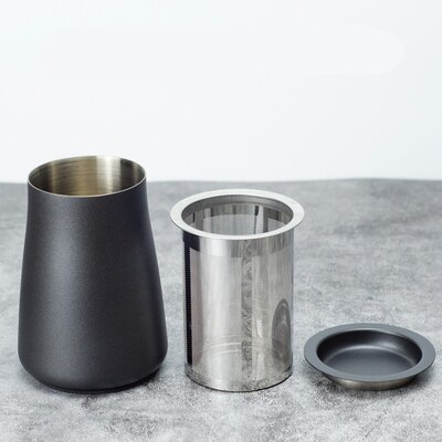 Tamis à café préparé à la main en acier inoxydable 304, filtre fin, tasse de café en poudre, tasse d'odeur, broyeur récepteur de poudre: Titanium black