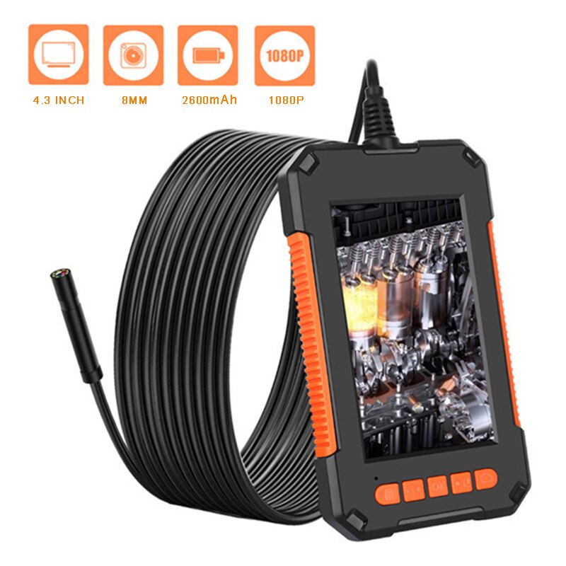 4.3 ''Scherm Borescope Inspectie Cam Draagbare Industriële Endoscoop Camera 1080P Borescope Auto Inspectie Camera Accessoires