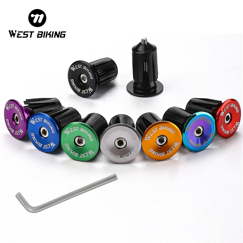 WEST BIKING – bouchons d'extrémité de guidon de vélo de route et vtt, en alliage d'aluminium, embout de barre de poignée de vélo BMX, couvercle multicolore, accessoire de vélo