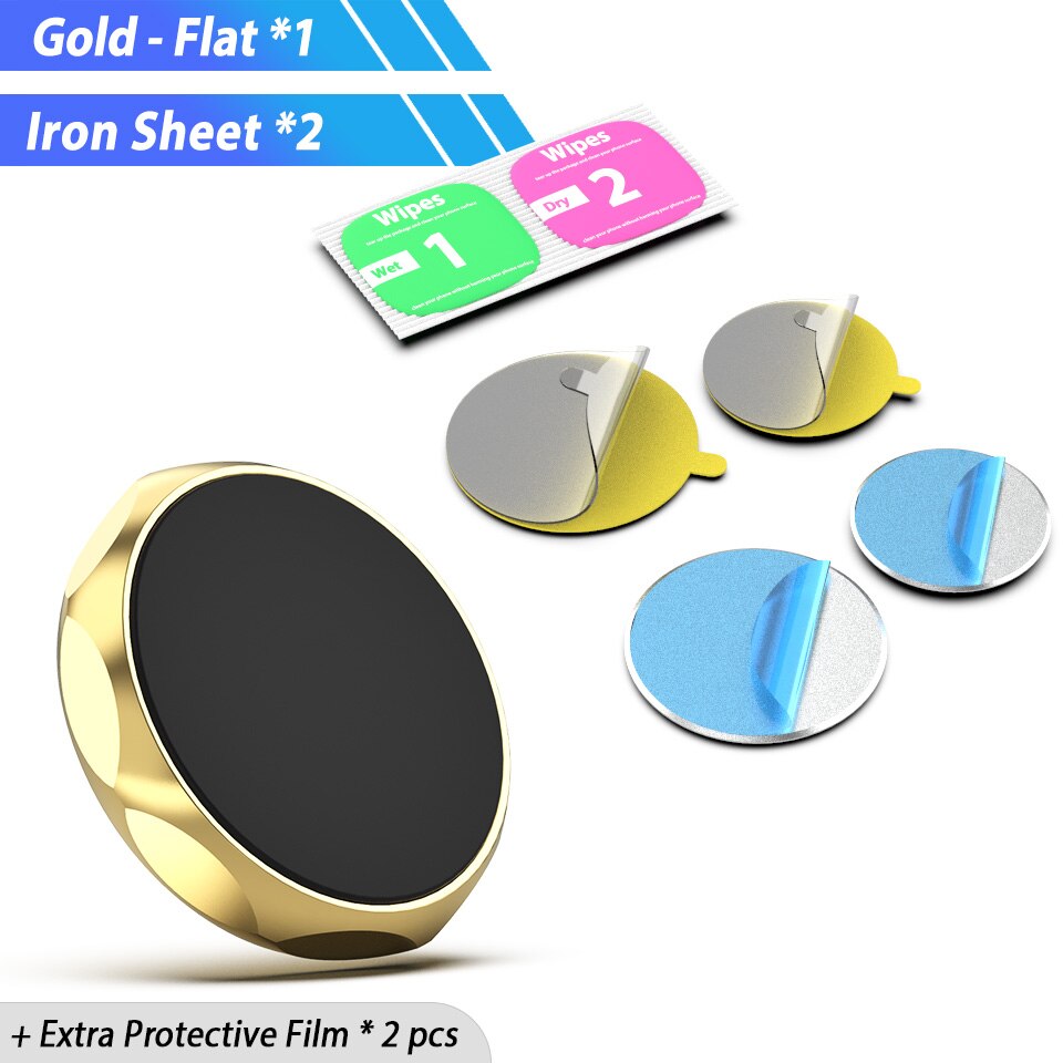 Magnetic Phone Holder for iPhone 7 Samsung S10 Note 10 plus Air Vent Car Phone Holder for Mobile Phone Xiaomi Mi 9 A3 Huawei P30: Gold Flat Magnetic