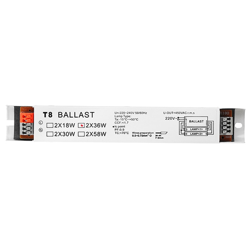 220-240v ac 36w bredspenning  t8 elektronisk ballast fluorescerende lampe ballaster støtte