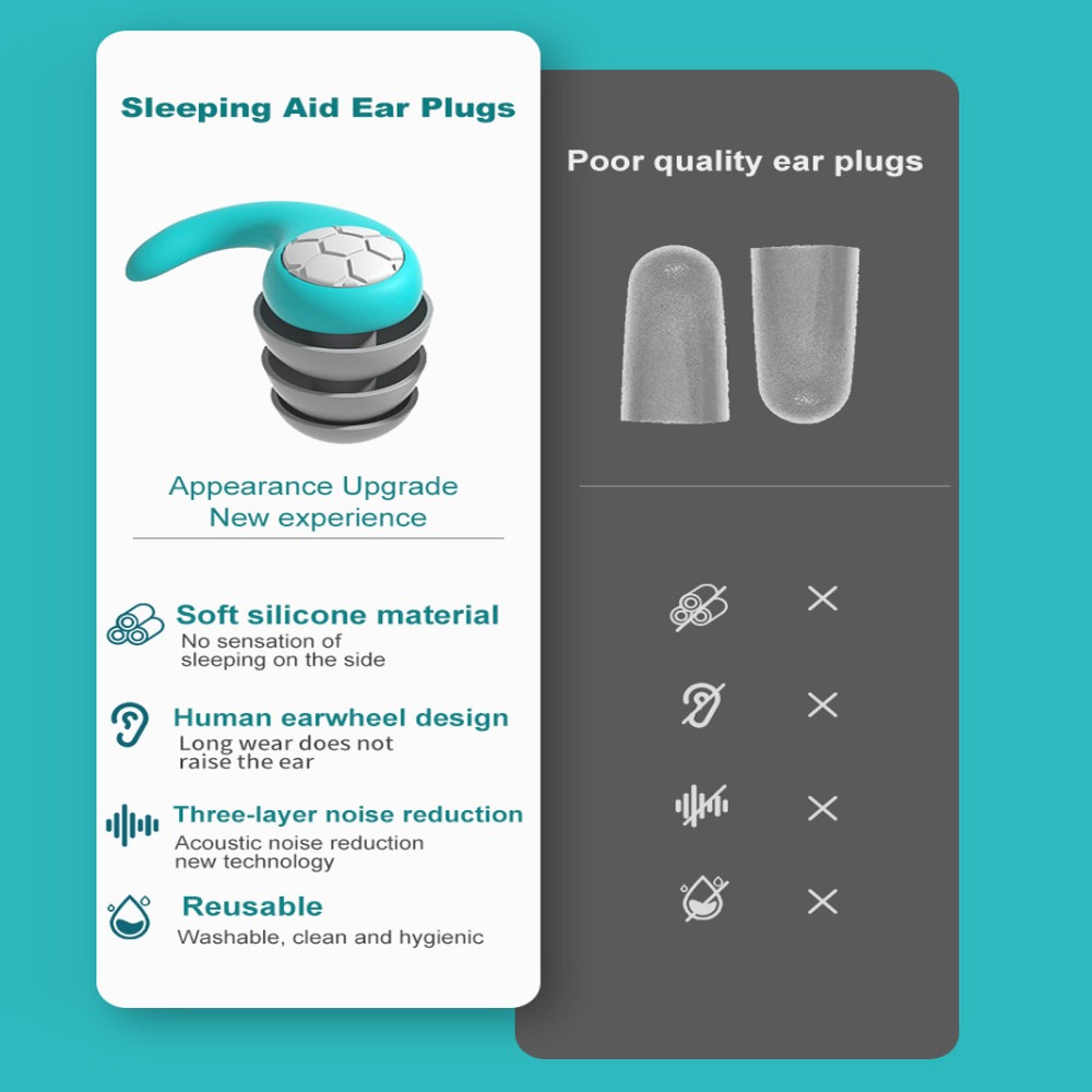 Ear Protector Swimming Earplugs Waterproof Sound Blocking Silicone Earplugs Swimming Soft Three Layer Waterproof Ear Plug
