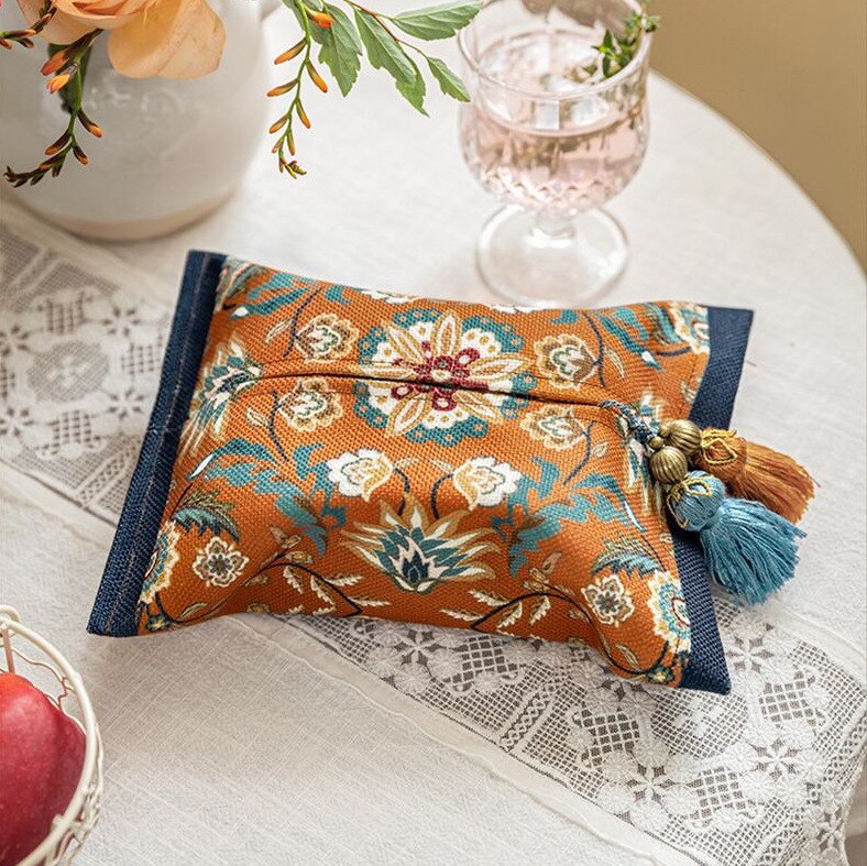 Vintage tissue box auto tissue taske vintage husholdning tissue box køkken high-end papir opbevaring print skuffe: 6