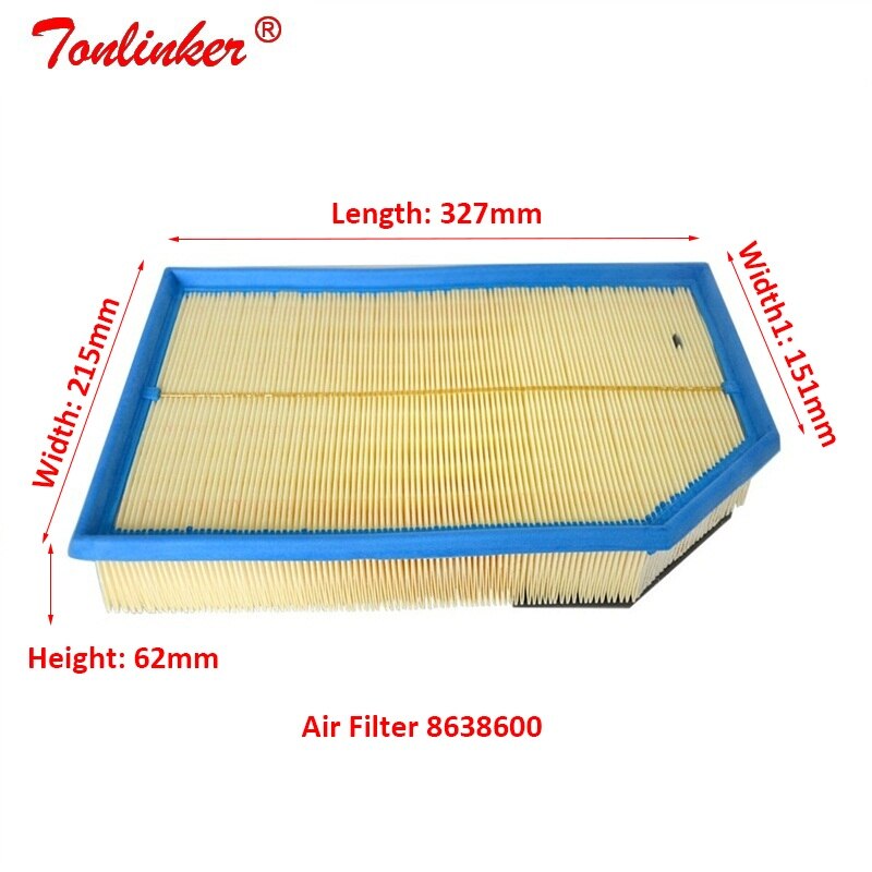 Air Filter for VOLVO XC70 CROSS COUNTRY 295 2.5 2000-2007 XC90 275 2002 2.4 2.5T D5 2.4D Model Car Air Filter OEM 8638600