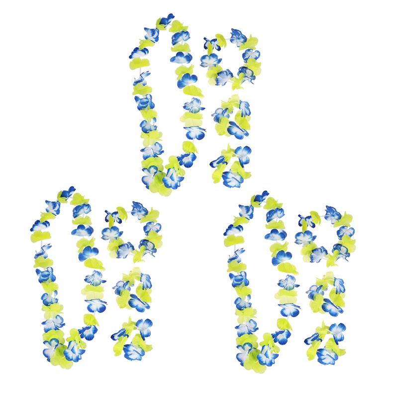 12Pc Hawaiian Girlande Kit Bunte Künstliche Blumen Kranz Hawaii Tropical Kostüm Liefert für Neck Kopf Handgelenk Decor Liefert: D