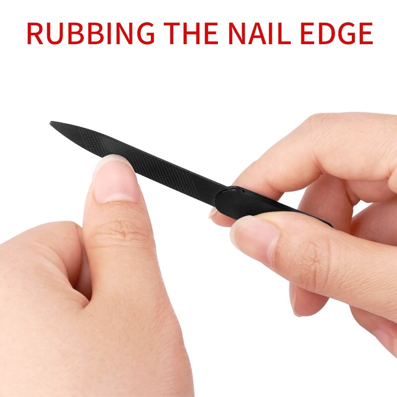 2 stk/parti rustfrit stål neglefil buffer dobbeltsidet slibestang manicure pedicure negle arts værktøjer  nt108