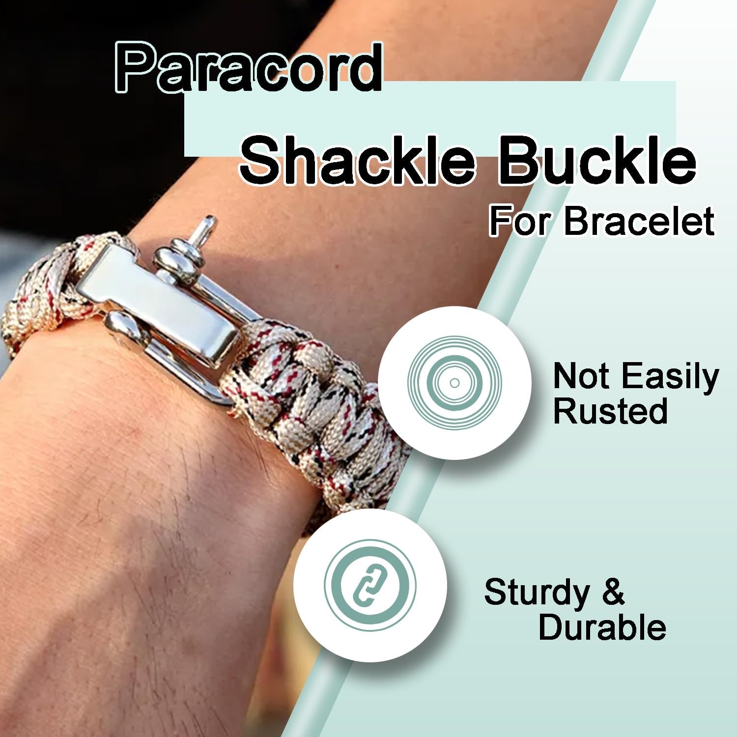 Paracorde Bracelet manille boucle métal réglable arc ancre U manille pince réglable pour survie Bracelet accessoires