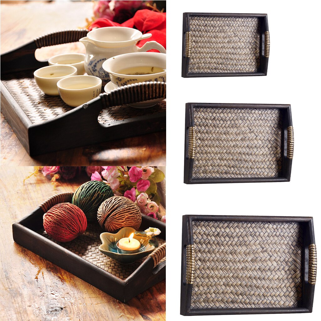 Wooden Tea Tray Serving Tray with Handles .Wood Choice of 3 Size